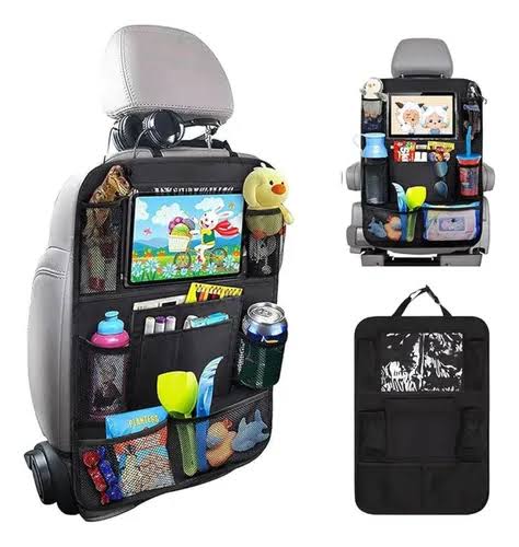 Organizador de Encosto para Banco de Carro com Suporte para Tablet – Multi-Bolsos para Viagem e Passeios 🚗🎒