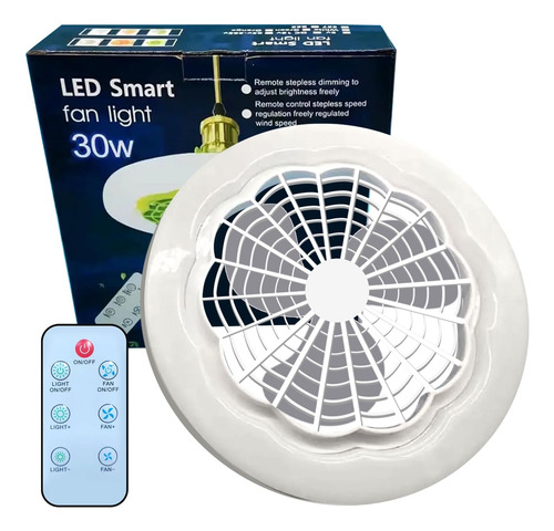 Luminária Ventilador LED Smart 30W com Controle Remoto – 2 em 1: Iluminação + Ventilação Silenciosa 💡🌀