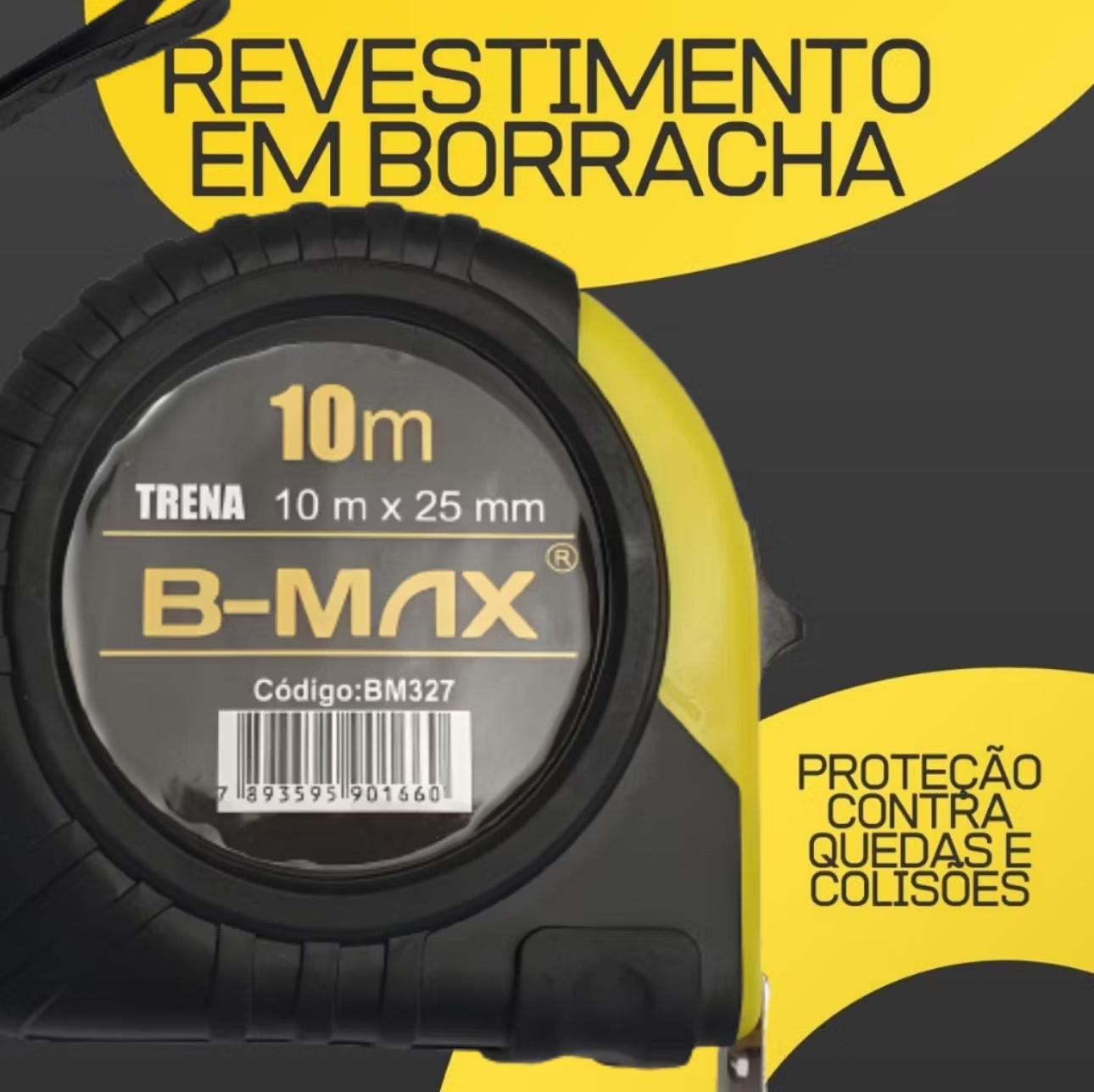 📏 Trena Profissional B-MAX 10m x 25mm – Código BM327 | Alta Precisão e Resistência