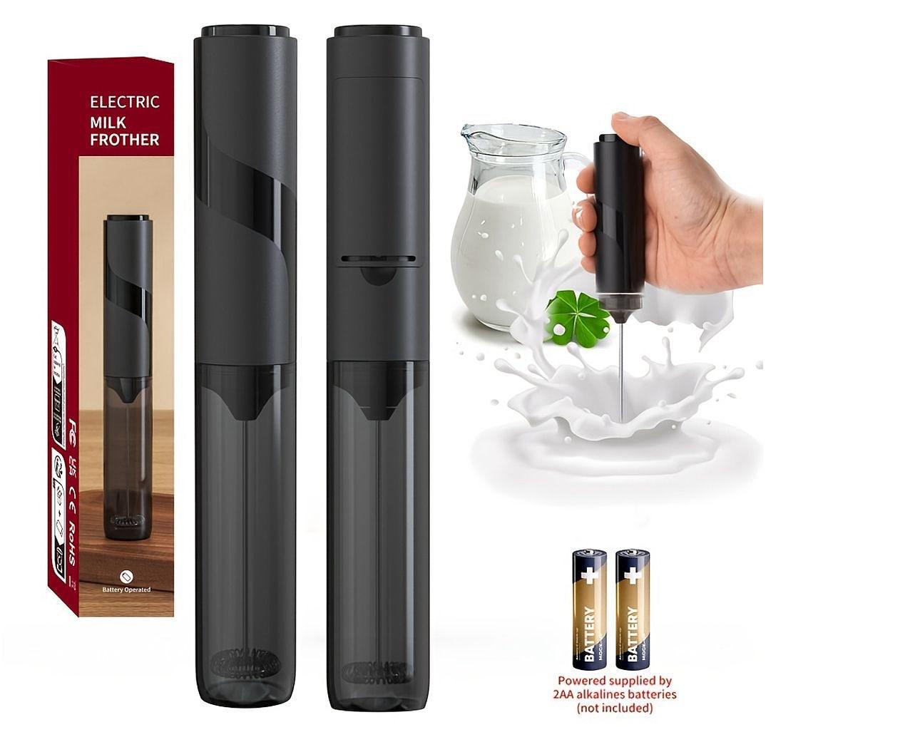 ☕ Mini Mixer Elétrico Portátil com Corpo Fosco – Batedor de Leite e Café | Alimentação a Pilha 🔋