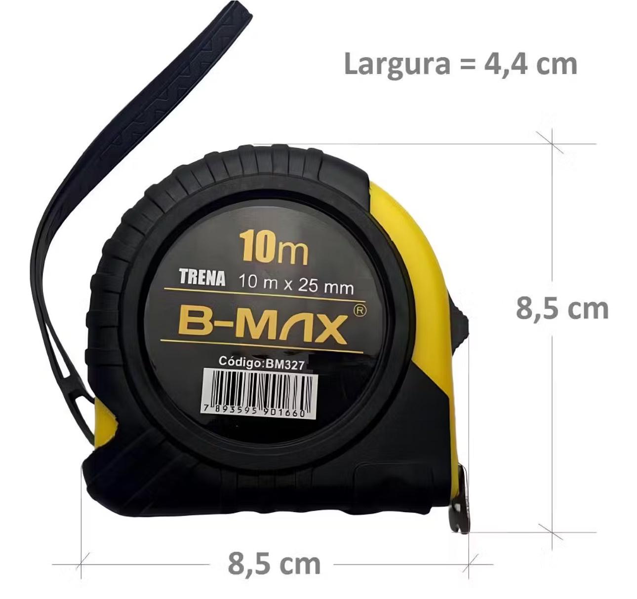 📏 Trena Profissional B-MAX 10m x 25mm – Código BM327 | Alta Precisão e Resistência