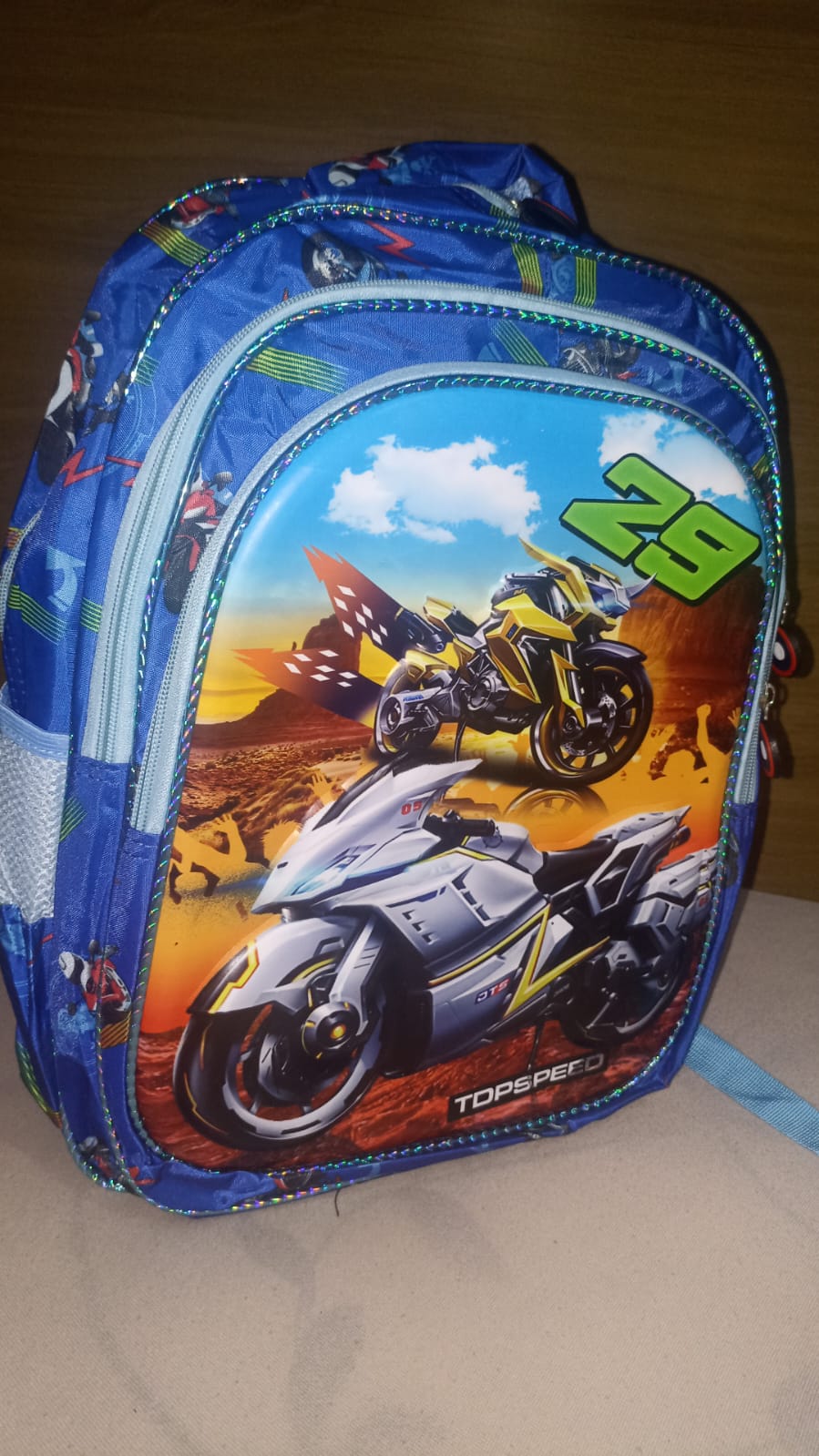 🏍️🔥 Mochila Escolar Infantil Moto Speed – Aventura em Alta Velocidade!